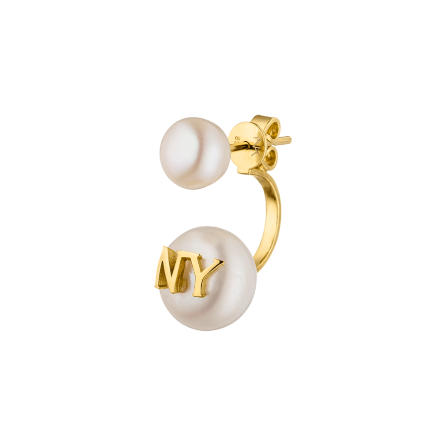   NY Double Pearl Earring