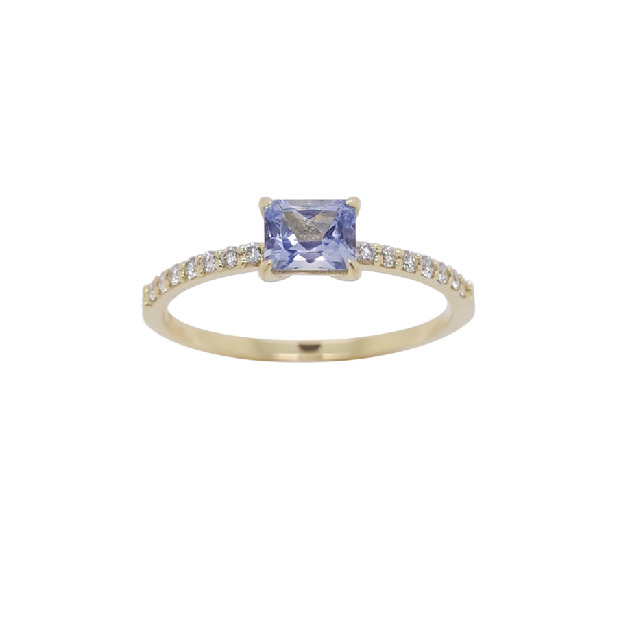   Horizontal Montana Sapphire Ring